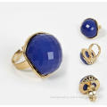 Blue Raw Gemstone Ring Gold Ring